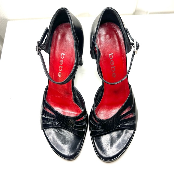 Bebe Y2K Strappy Leather Open toe Heels size 6 - Picture 3 of 12